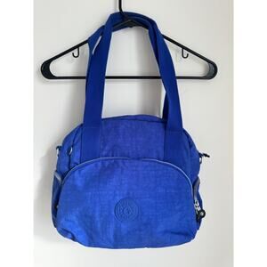 Kipling Shoulder Bag French Blue Polka Dot/Monkey Print Inside